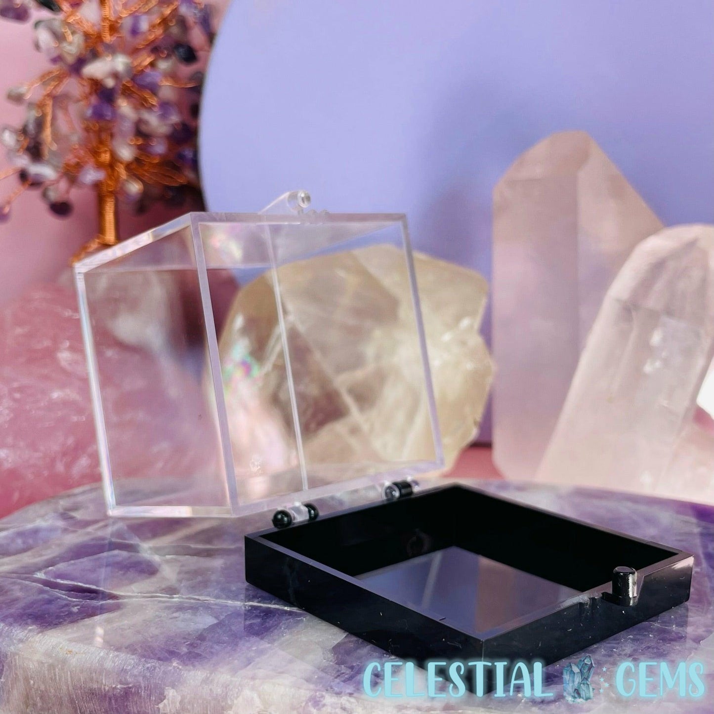Plastic Crystal/Mineral/Specimen Medium Display Box 5.2cm (Empty)
