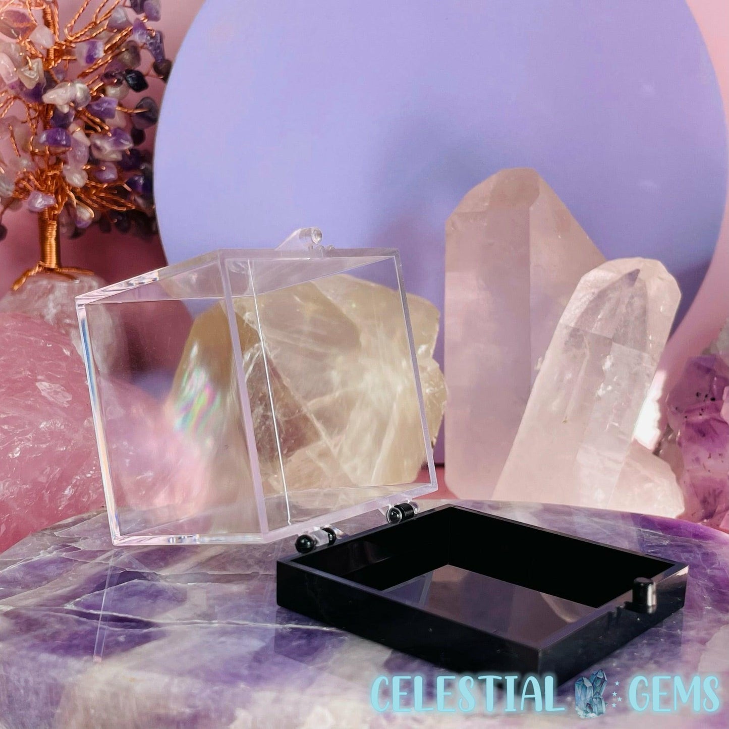 Plastic Crystal/Mineral/Specimen Medium Display Box 5.2cm (Empty)