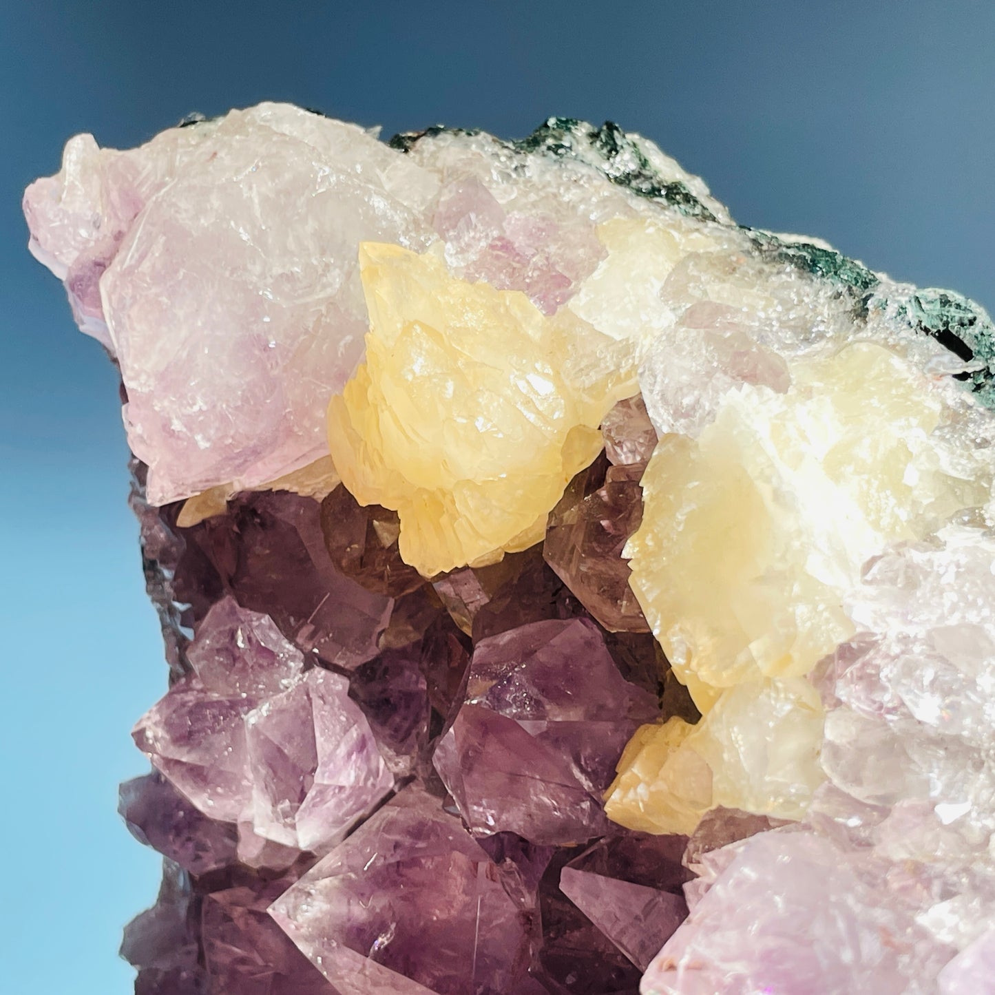 Amethyst + Calcite Large Standing Cluster (Video)