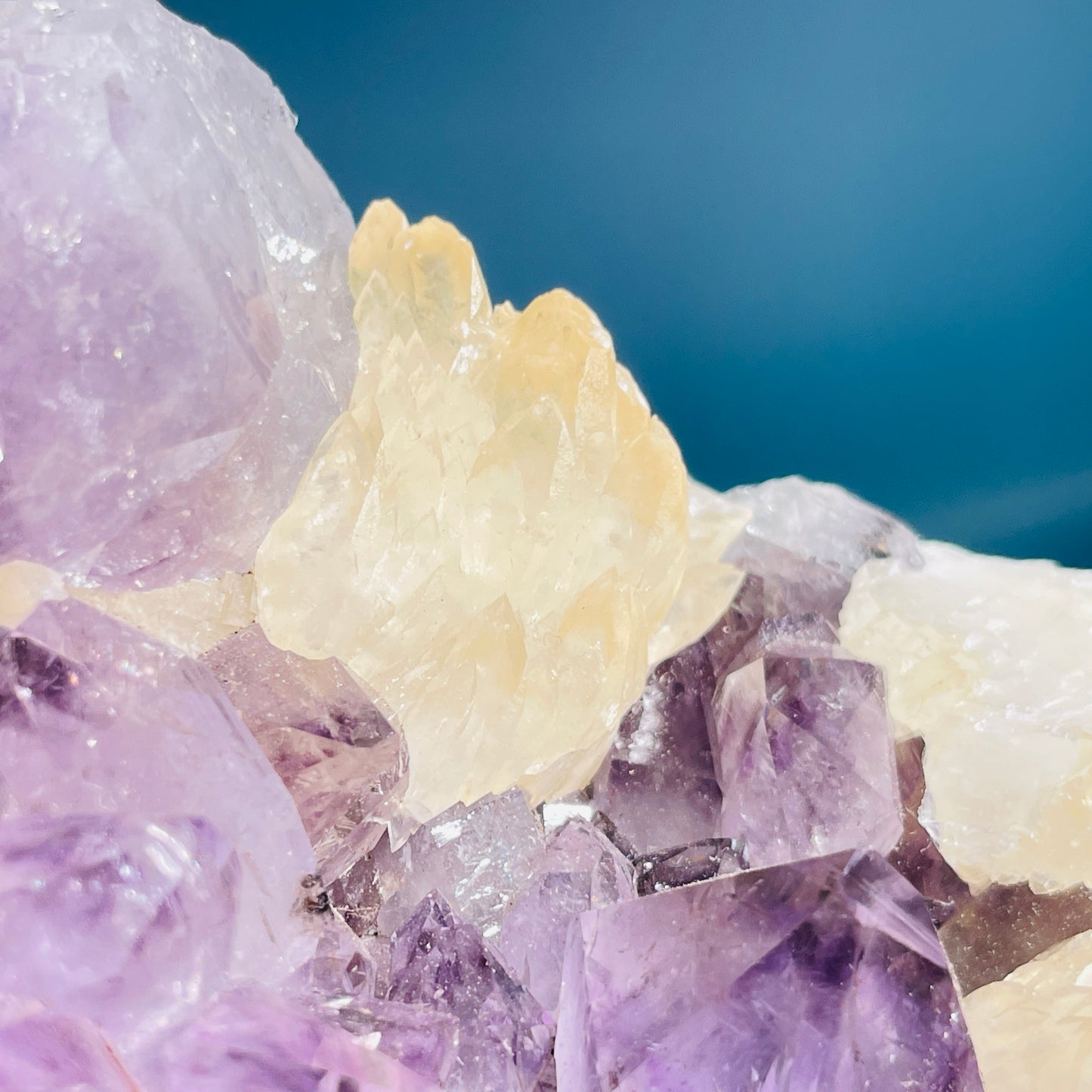 Amethyst + Calcite Large Standing Cluster (Video)