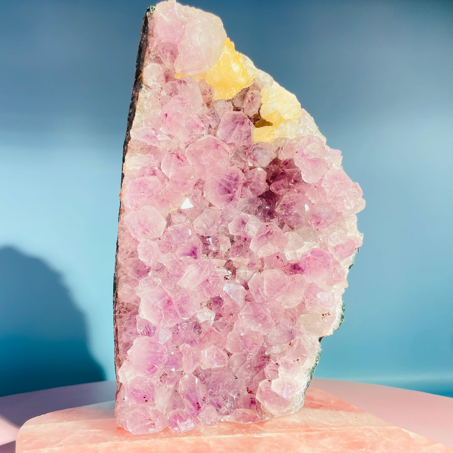 Amethyst + Calcite Large Standing Cluster (Video)