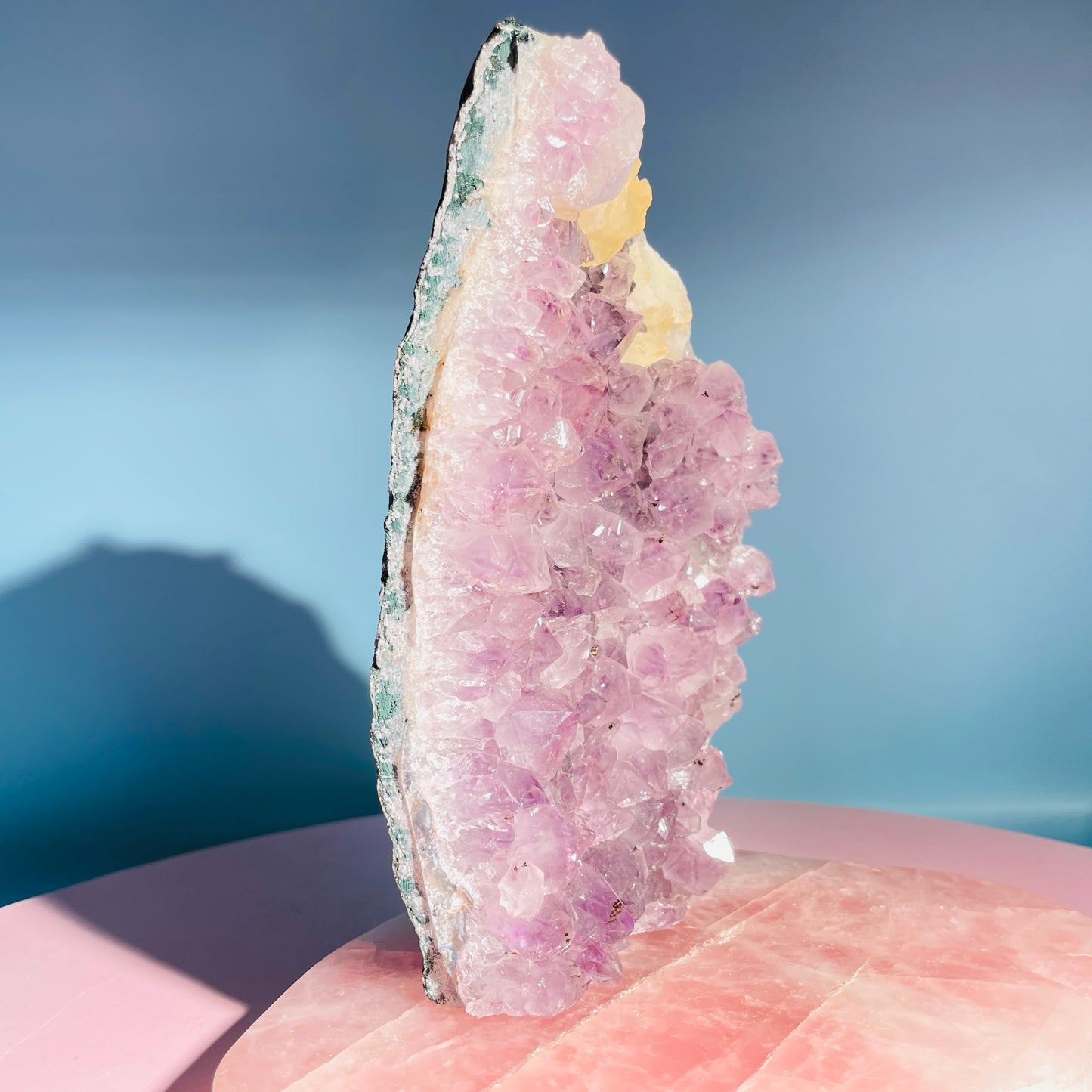 Amethyst + Calcite Large Standing Cluster (Video)