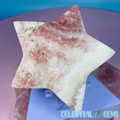 Rose Calcite Star Medium Carving