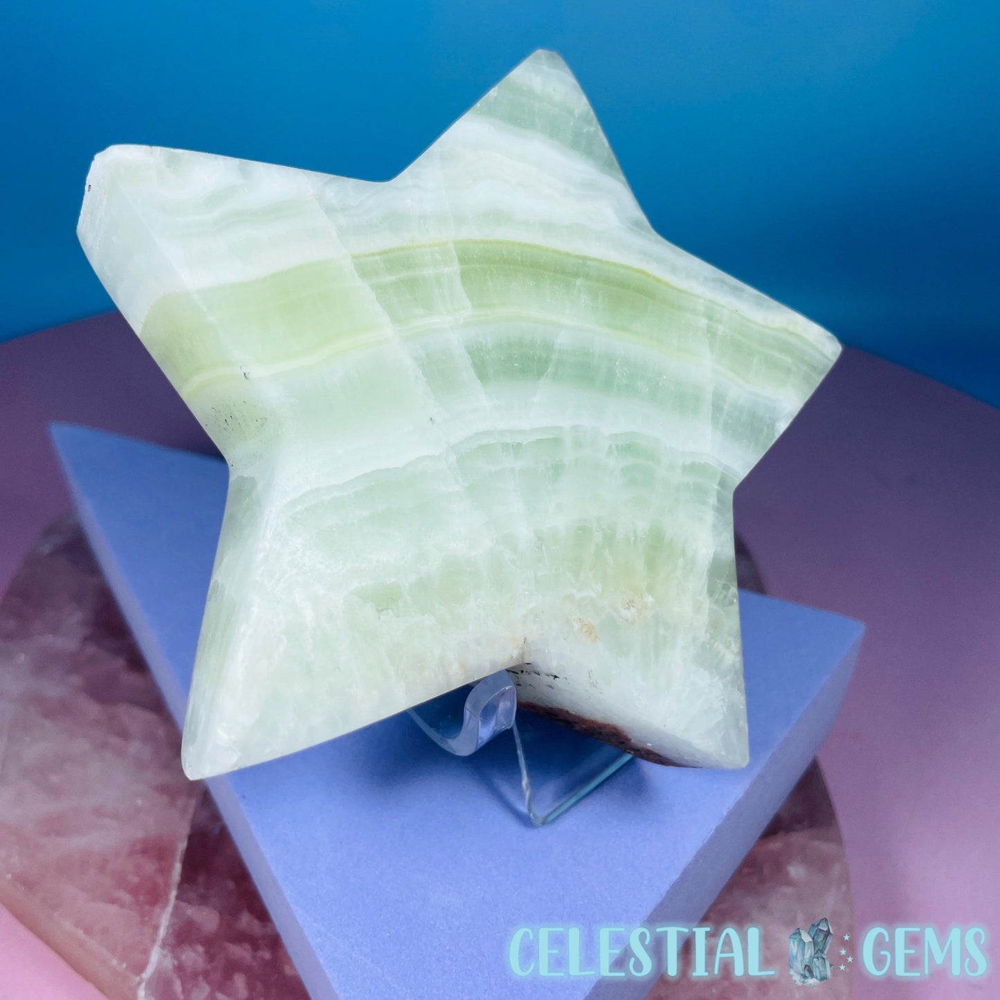 Pistachio Calcite Star Medium Carving