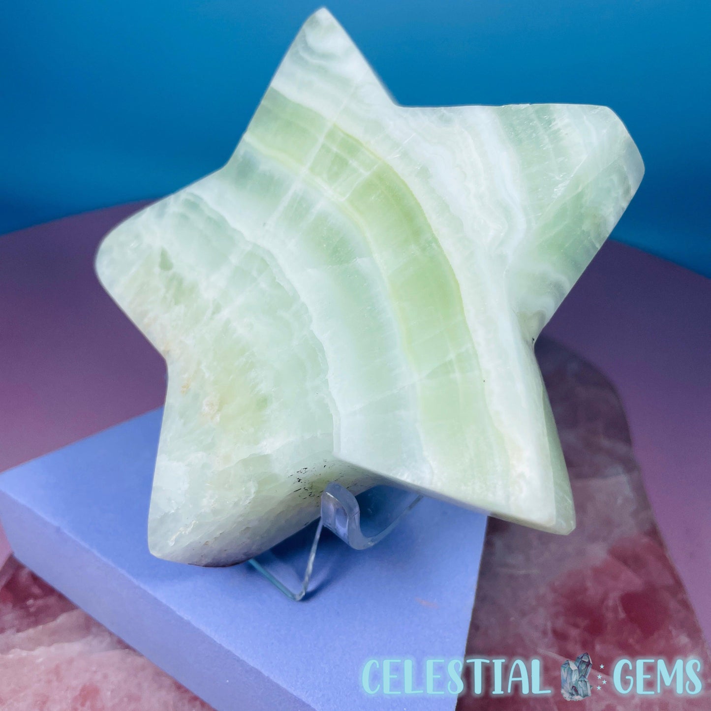 Pistachio Calcite Star Medium Carving