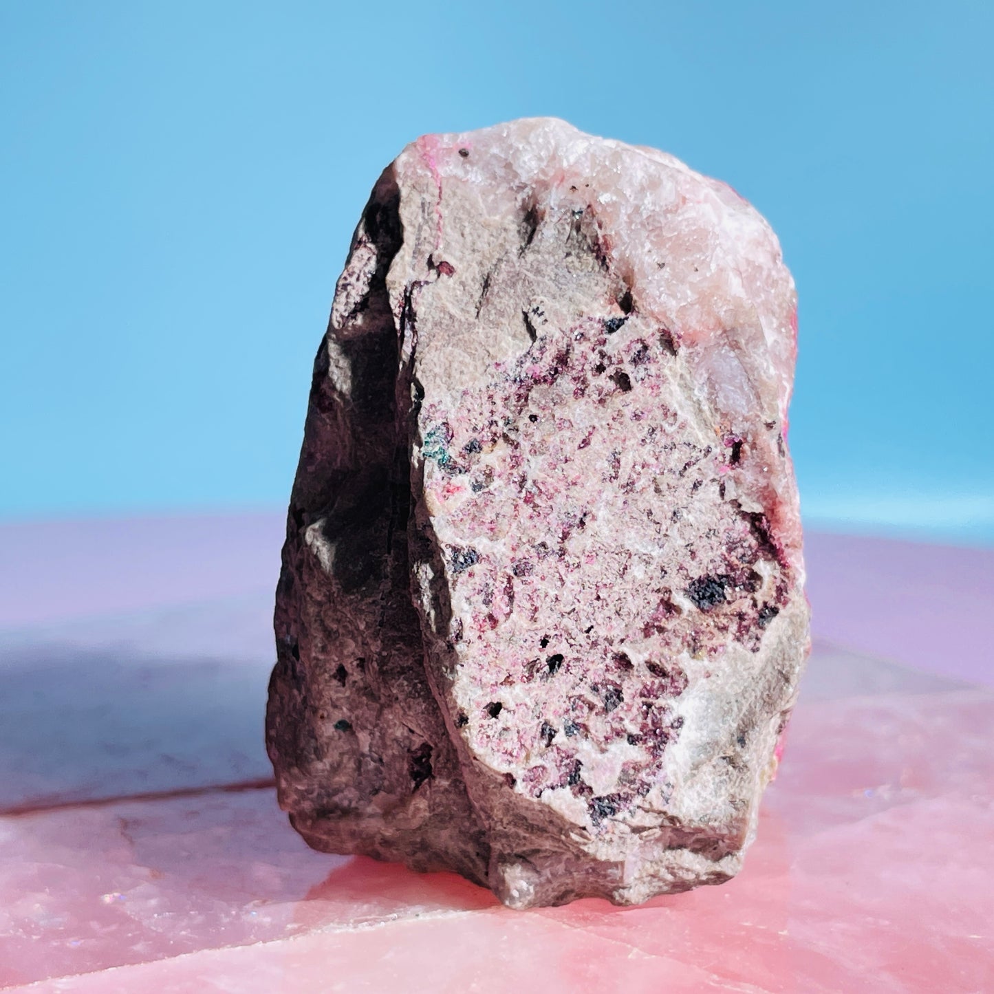 Cobaltocalcite 'Salrose' on Dolomite Raw Cluster Small Specimen (Video)