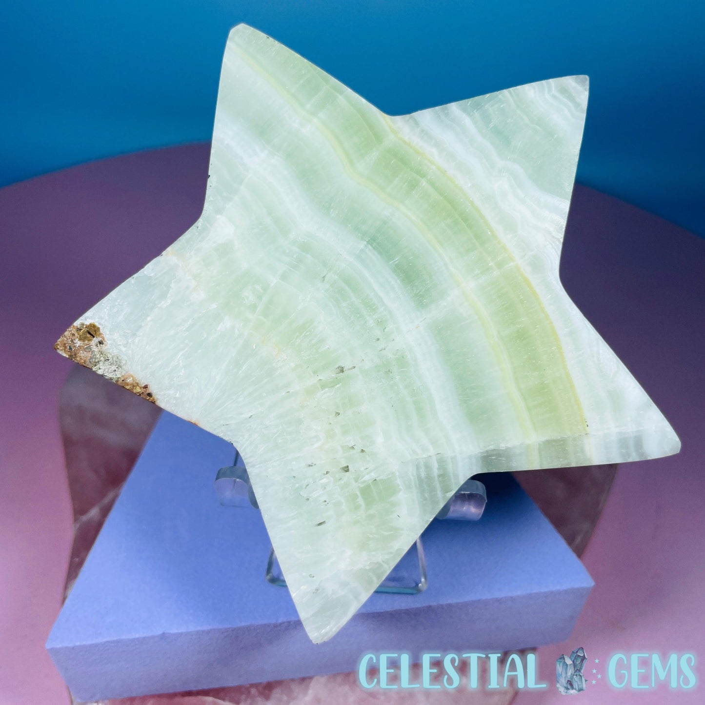 Pistachio Calcite Star Medium Carving