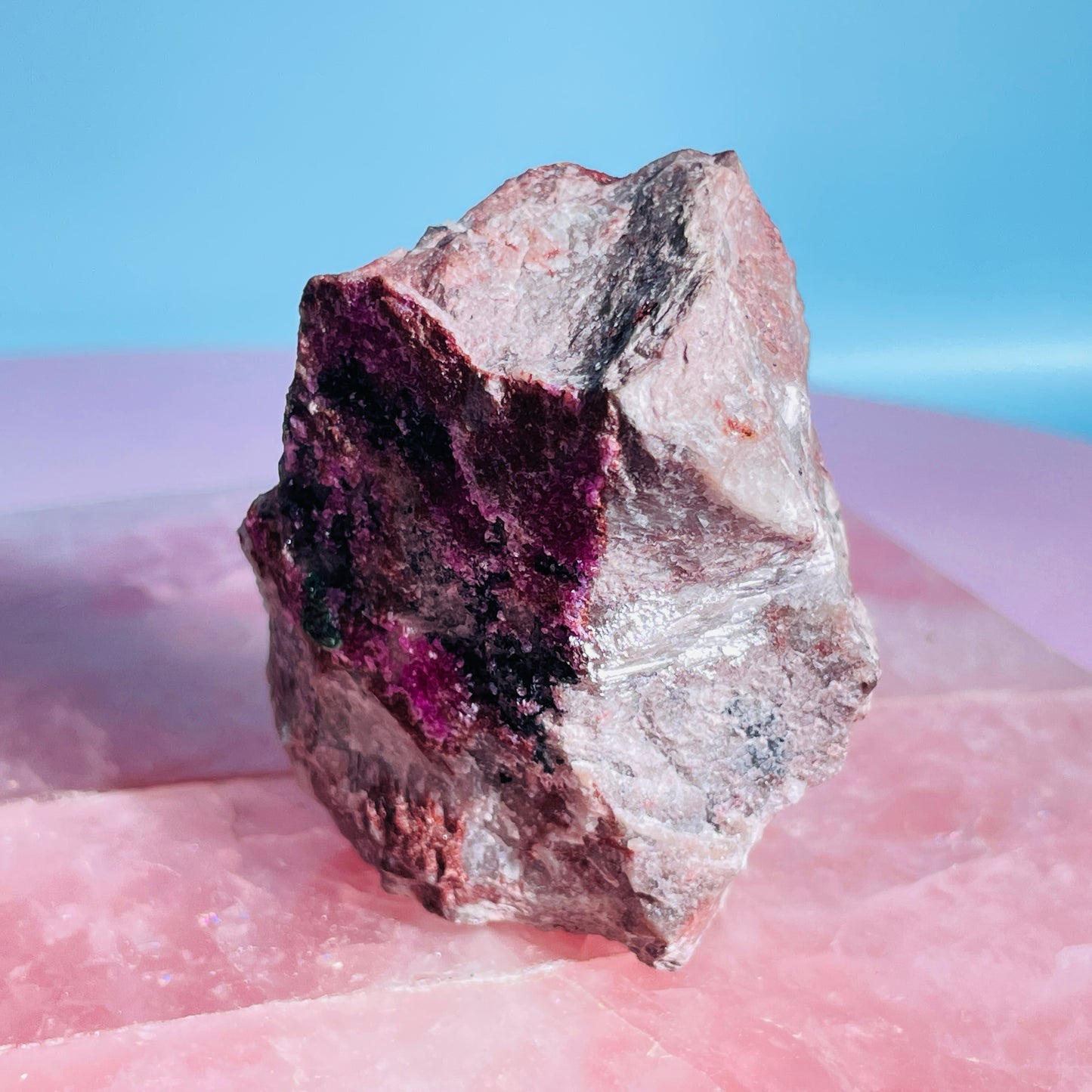 Cobaltocalcite 'Salrose' on Dolomite Raw Cluster Small Specimen (Video)