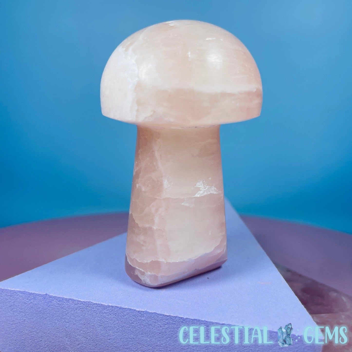 Rose Calcite Mushroom Medium Carving