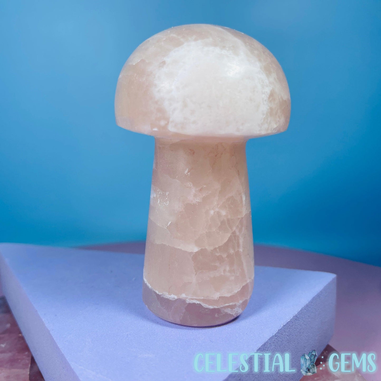 Rose Calcite Mushroom Medium Carving