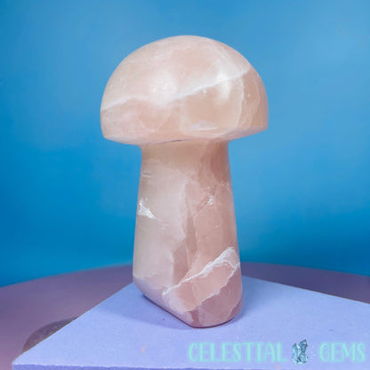 Rose Calcite Mushroom Medium Carving