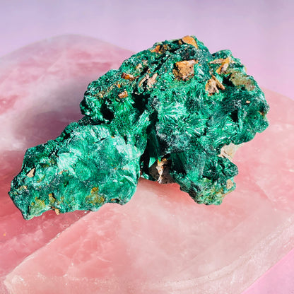 Velvet Silky Malachite Medium Raw Cluster Specimen (Video)