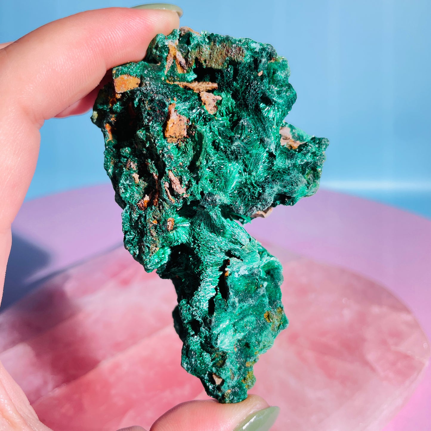 Velvet Silky Malachite Medium Raw Cluster Specimen (Video)