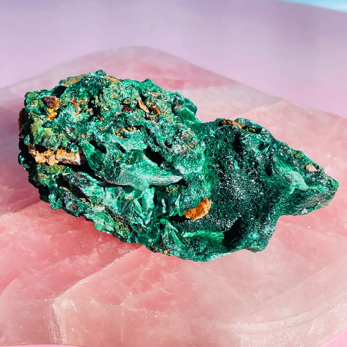 Velvet Silky Malachite Medium Raw Cluster Specimen (Video)