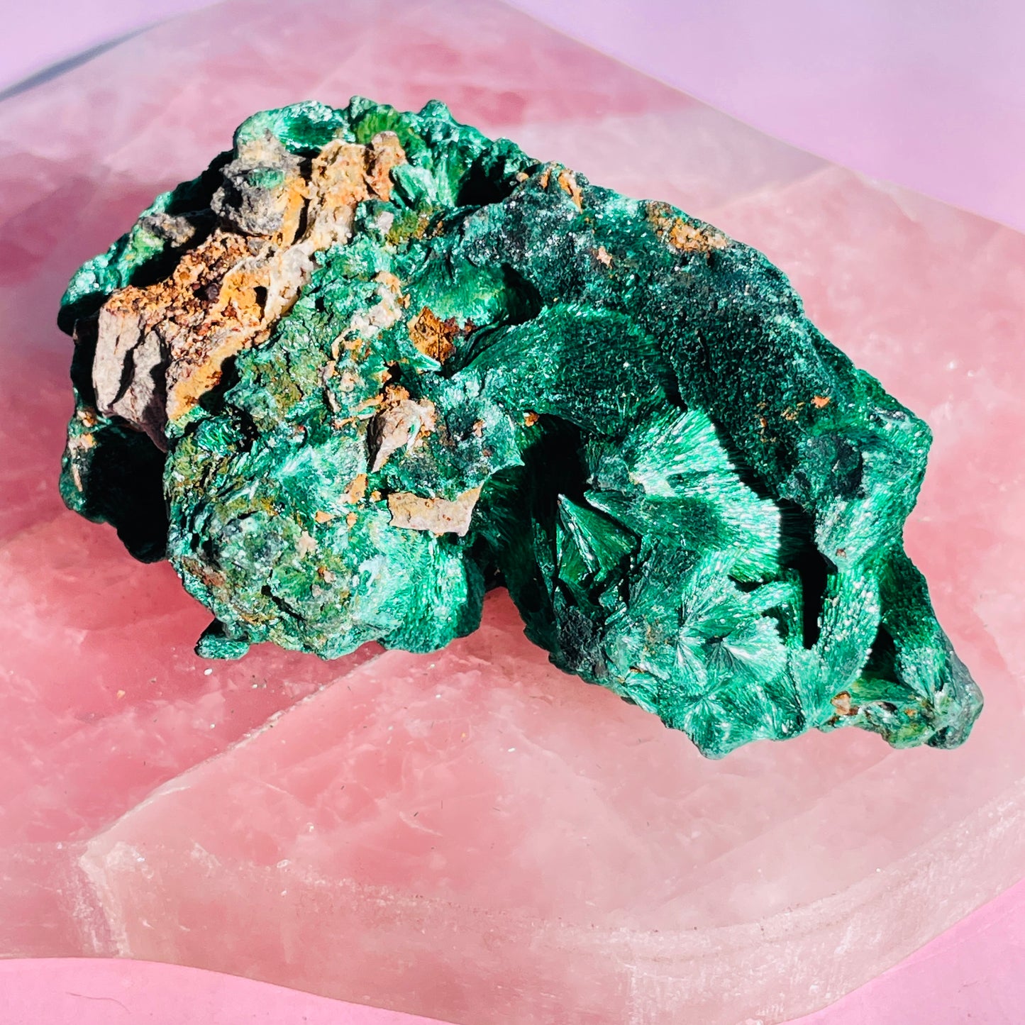 Velvet Silky Malachite Medium Raw Cluster Specimen (Video)