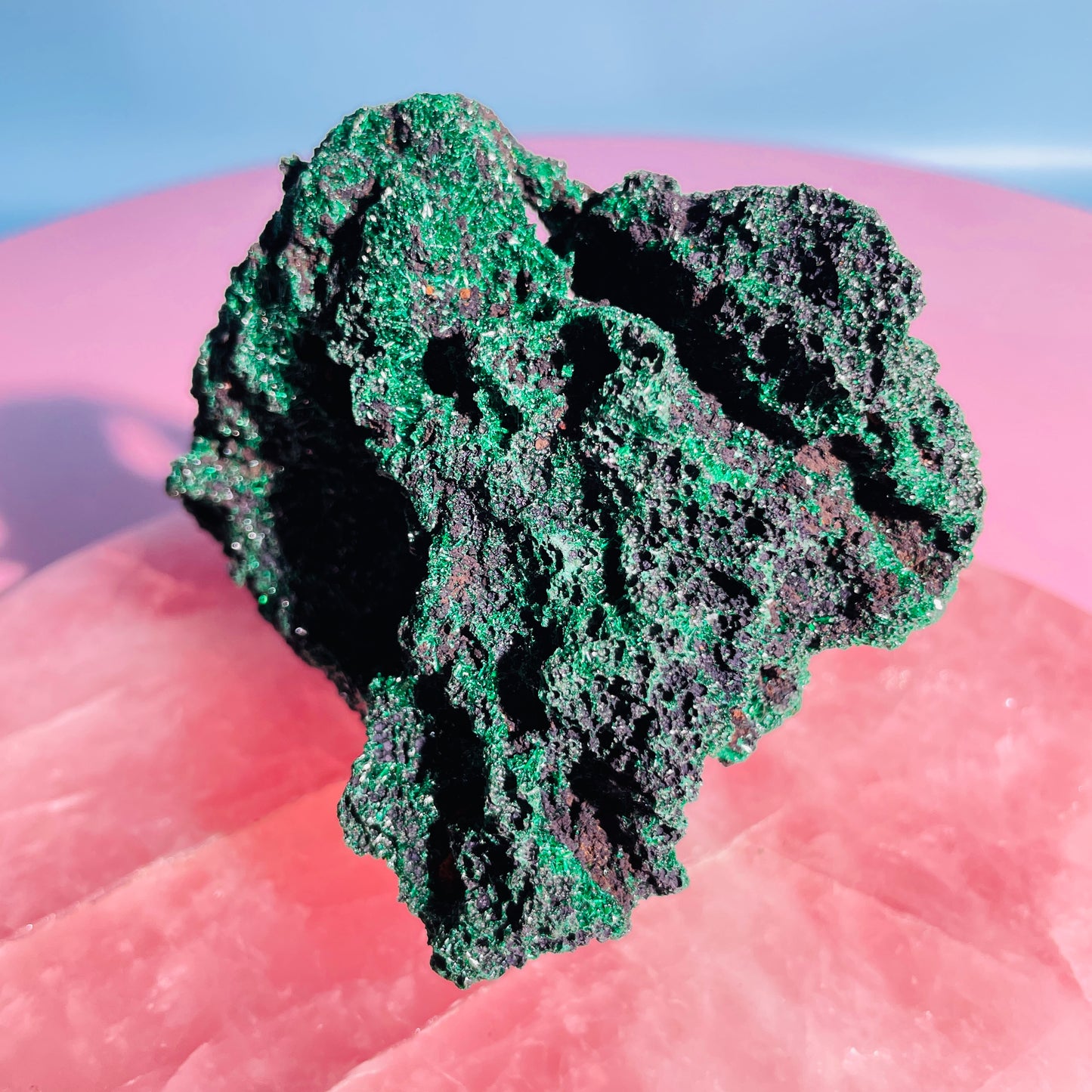 Velvet Silky Malachite Medium Raw Cluster Specimen (Video)