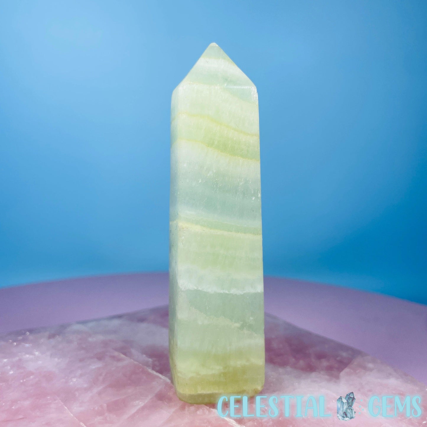 Pistachio Calcite Small Obelisk Tower