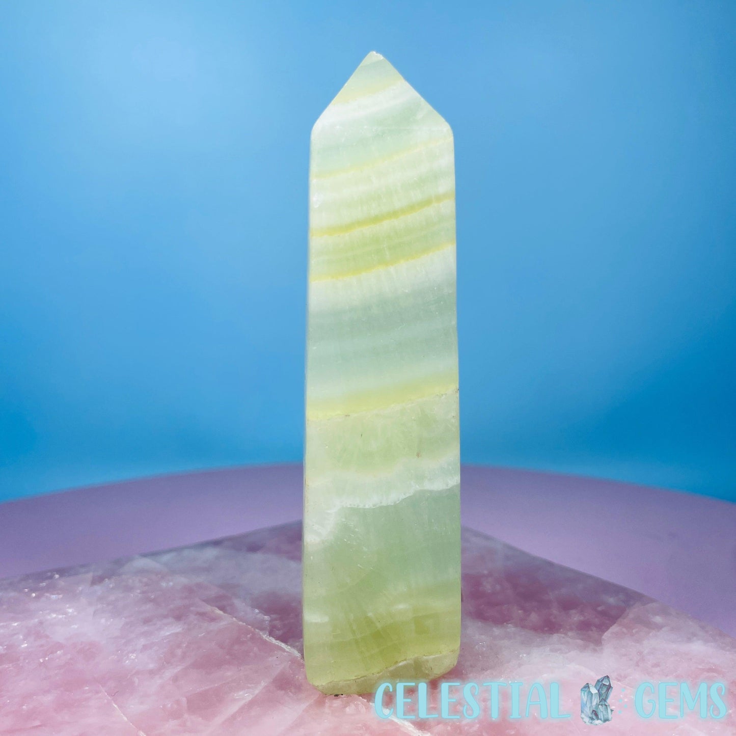 Pistachio Calcite Small Obelisk Tower