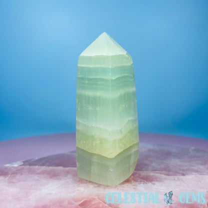 Pistachio Calcite Small Obelisk Tower