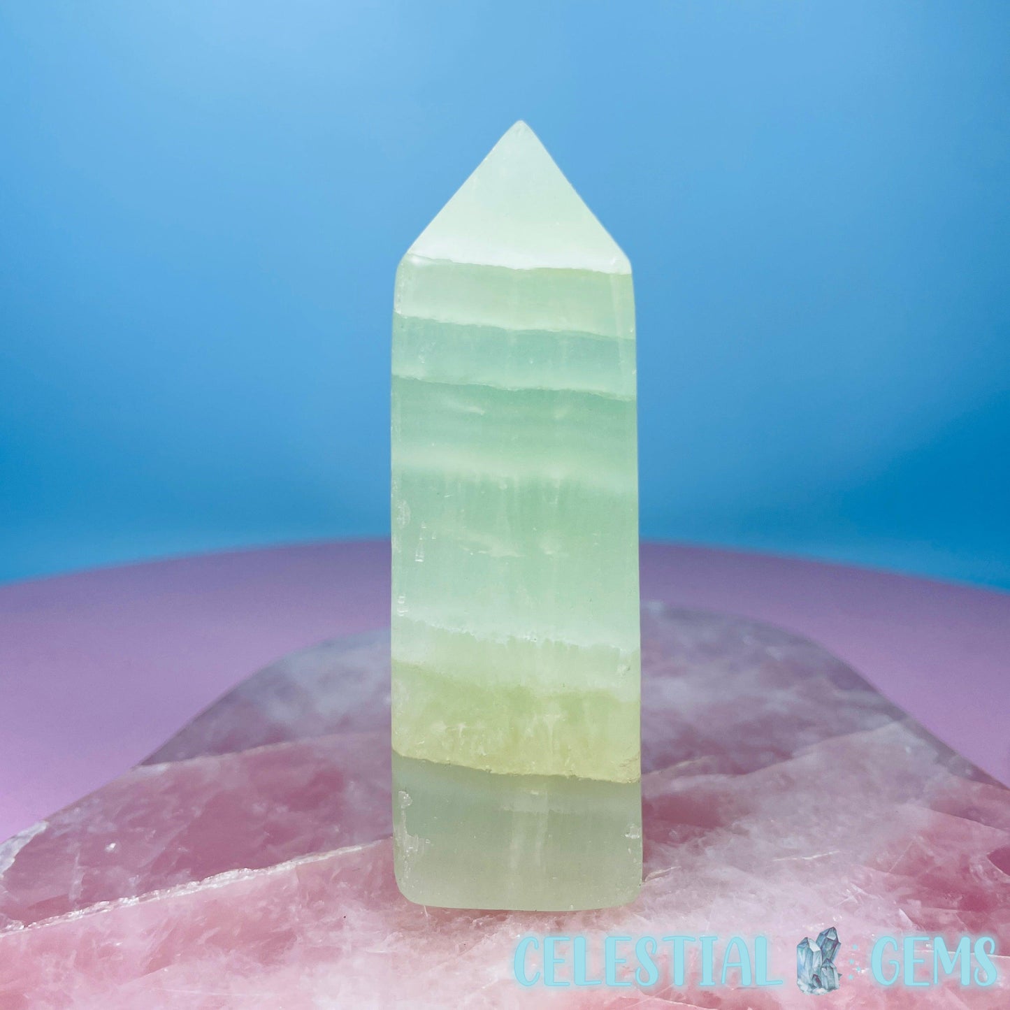 Pistachio Calcite Small Obelisk Tower