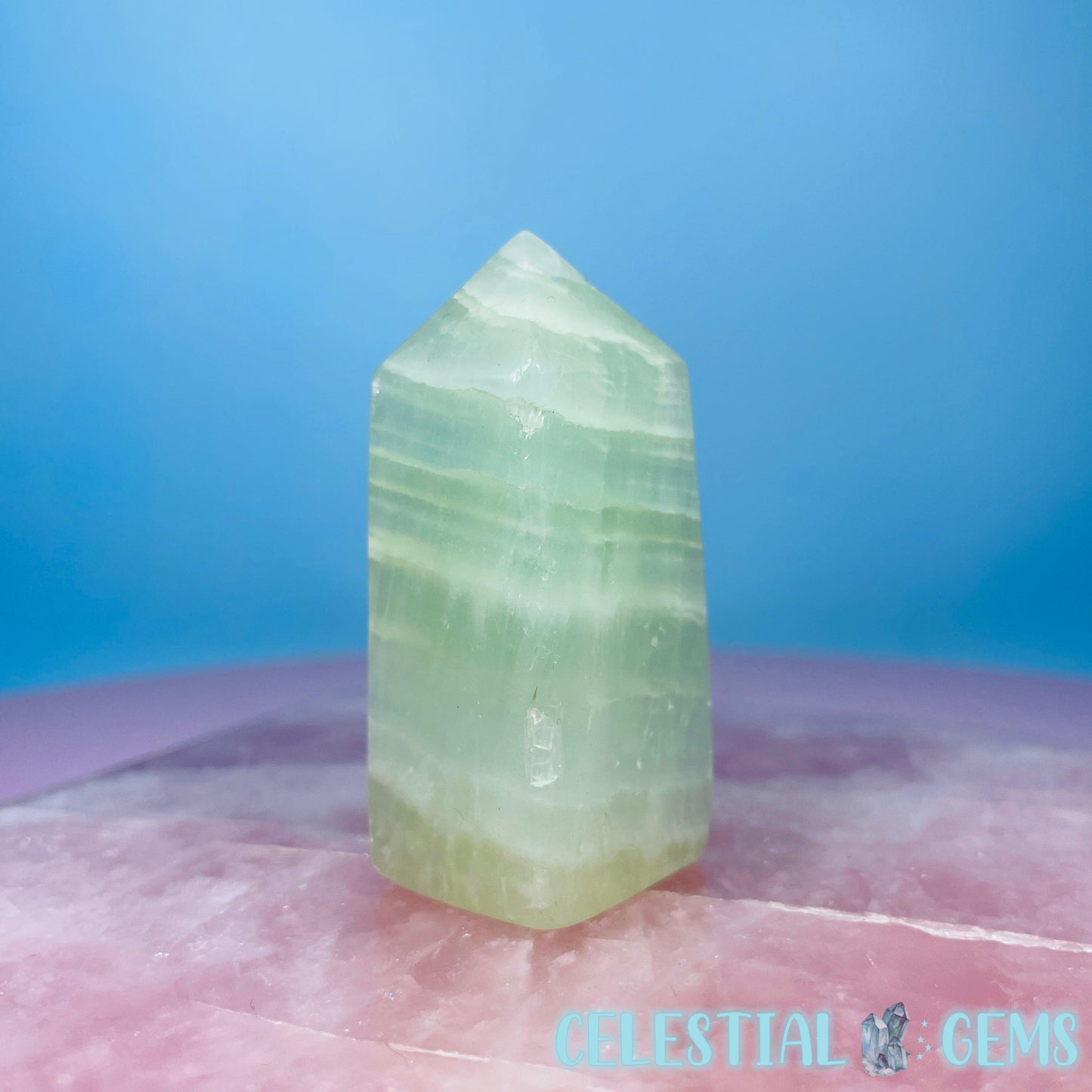 Pistachio Calcite Small Obelisk Tower