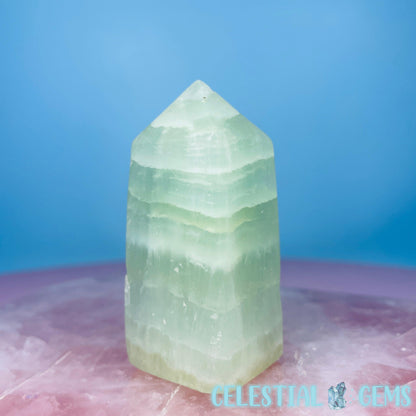 Pistachio Calcite Small Obelisk Tower