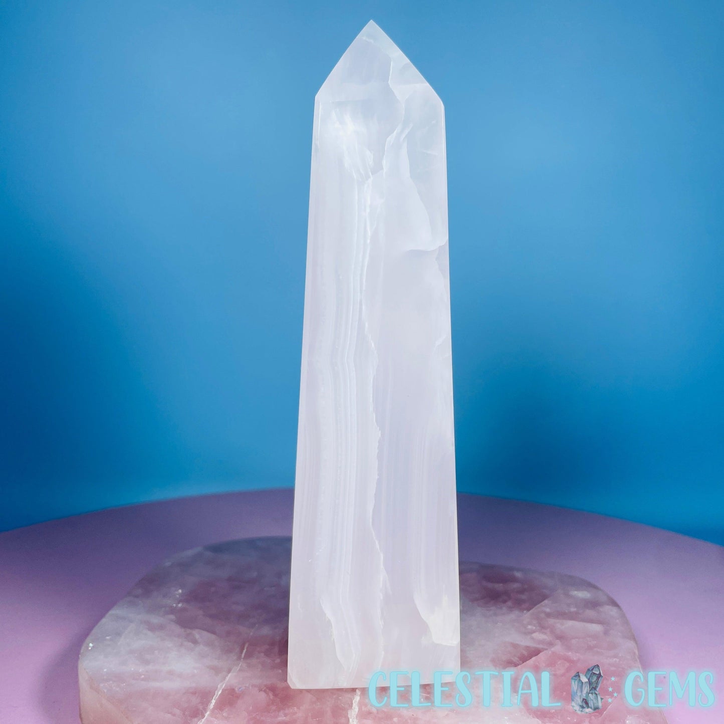 Mangano UV Calcite Large Obelisk Tower