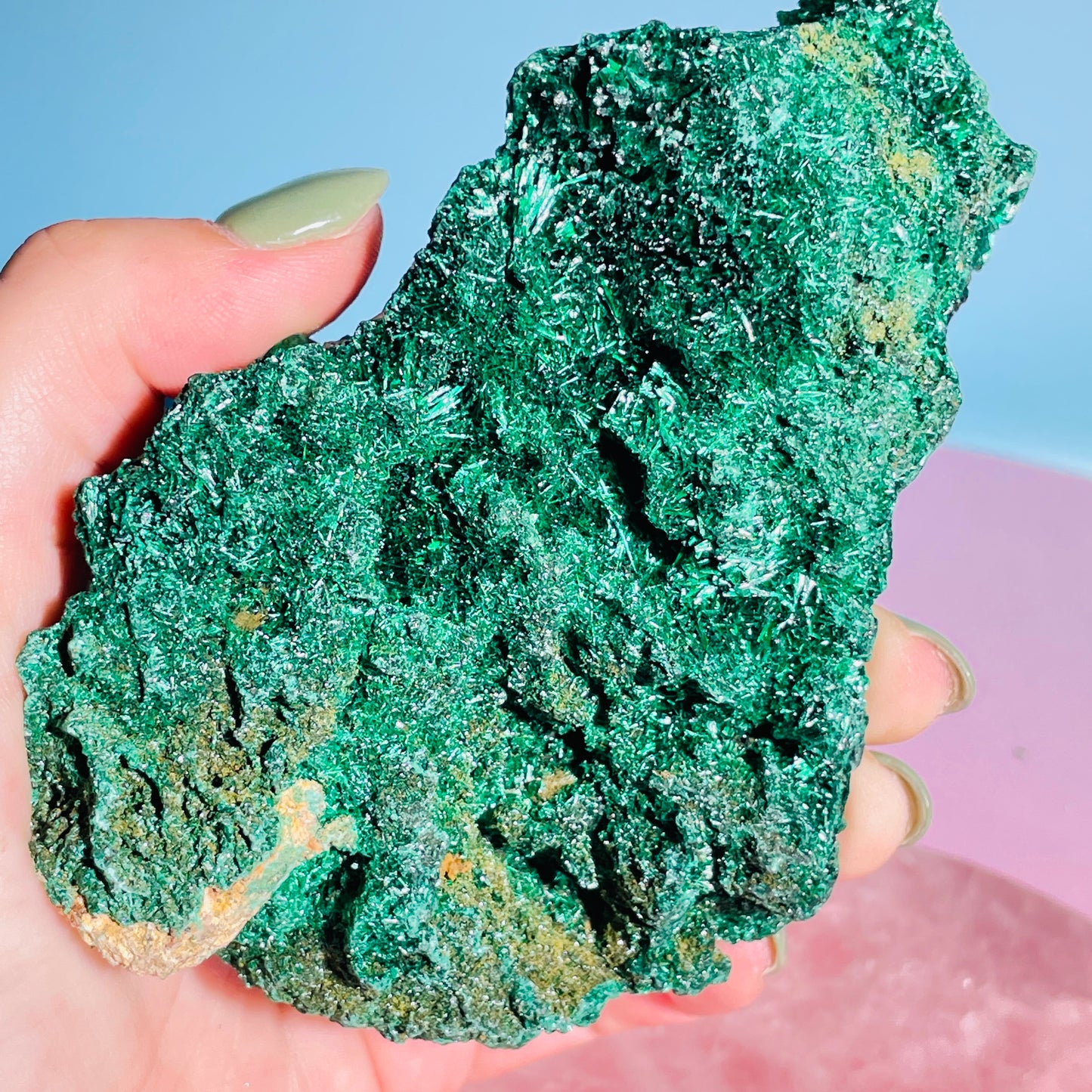 Velvet Silky Malachite Medium Raw Cluster Specimen (Video)