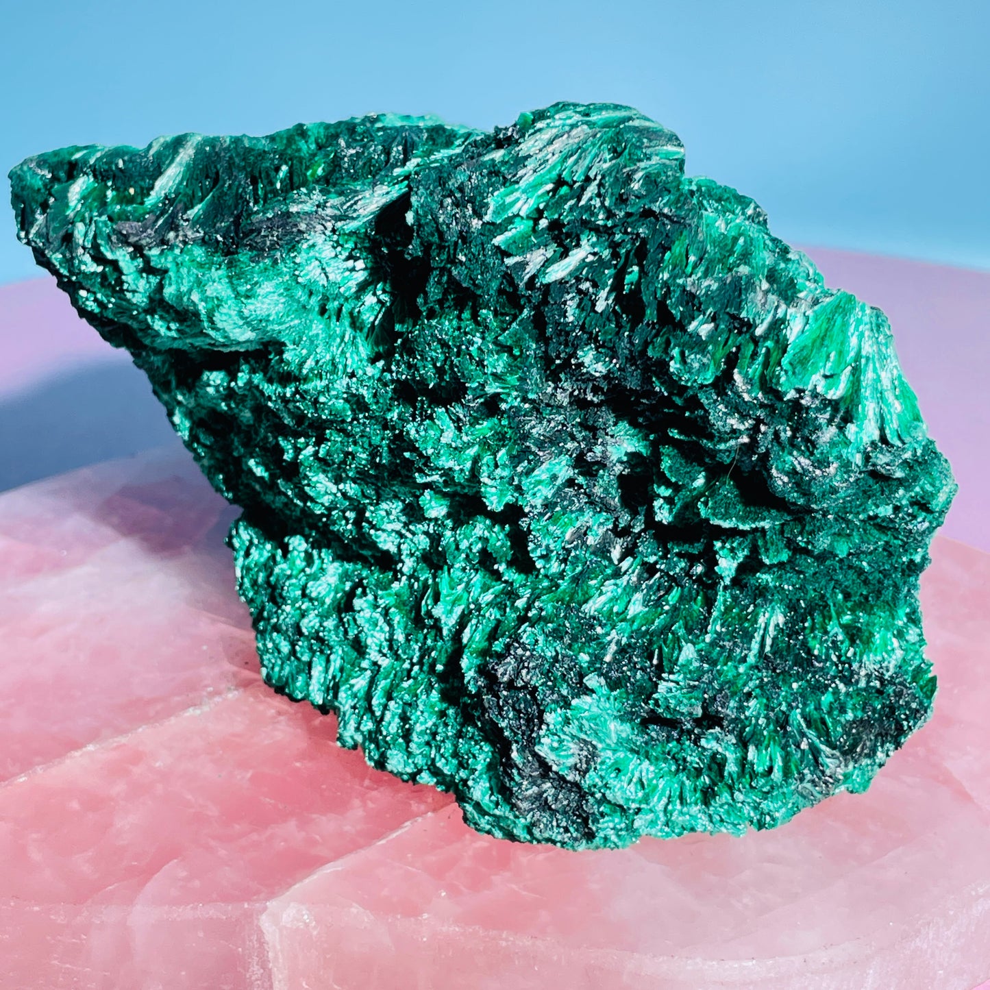 Velvet Silky Malachite Medium Raw Cluster Specimen (Video)