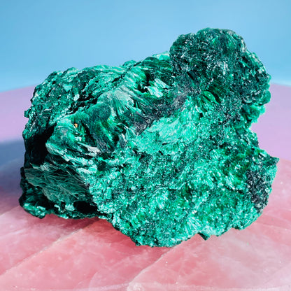 Velvet Silky Malachite Medium Raw Cluster Specimen (Video)