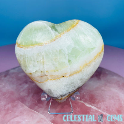 Pistachio Calcite Heart Medium Carving