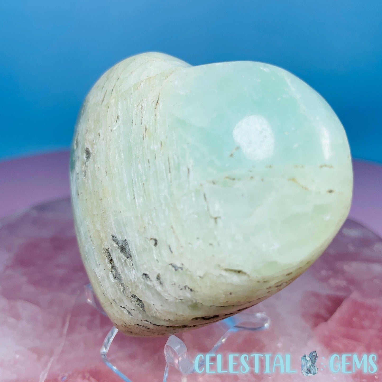 Pistachio Calcite Heart Medium Carving