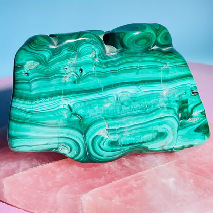 Malachite Semi-Polished Large Chunky Freeform