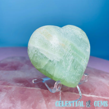 Pistachio Calcite Heart Medium Carving