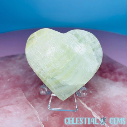 Pistachio Calcite Heart Medium Carving