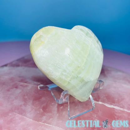 Pistachio Calcite Heart Medium Carving