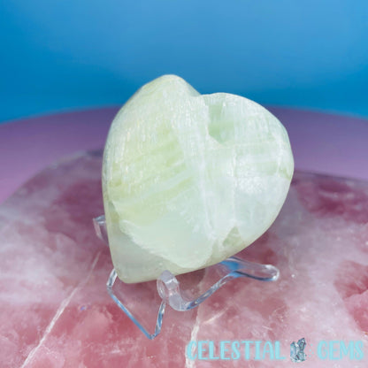 Pistachio Calcite Heart Medium Carving