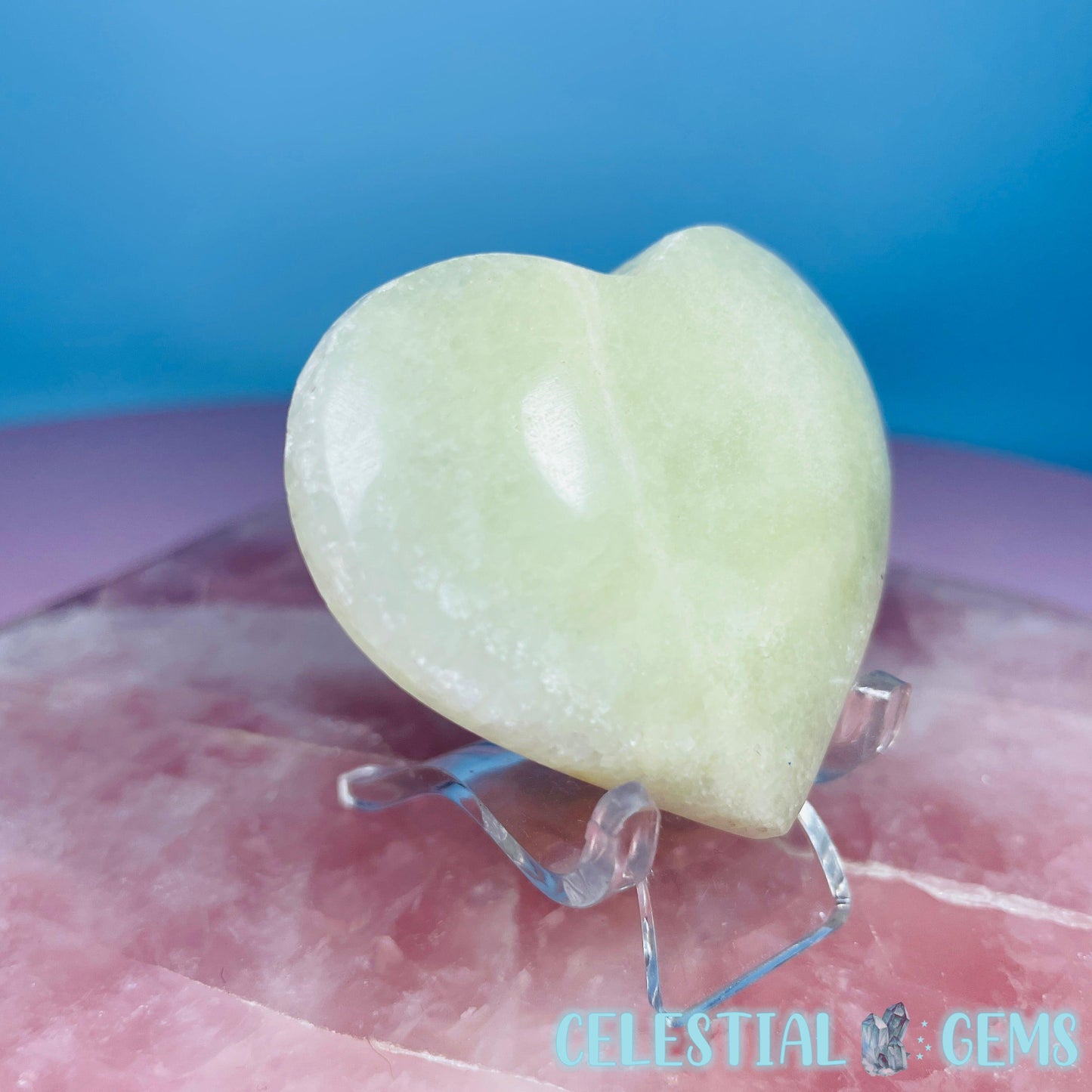 Pistachio Calcite Heart Medium Carving