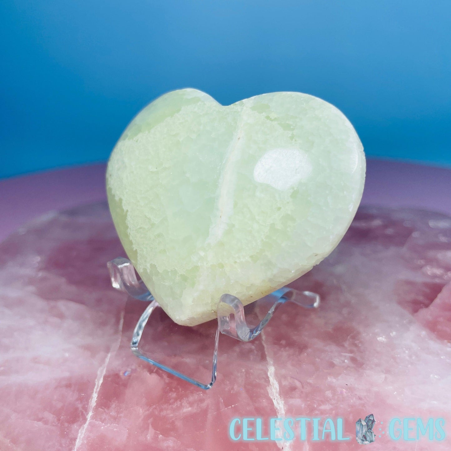 Pistachio Calcite Heart Medium Carving