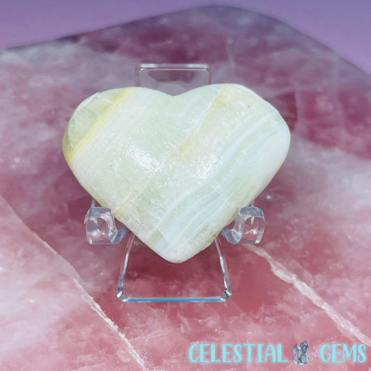 Pistachio Calcite Heart Small Carving