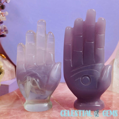Purple Fluorite Third Eye Hand Carving