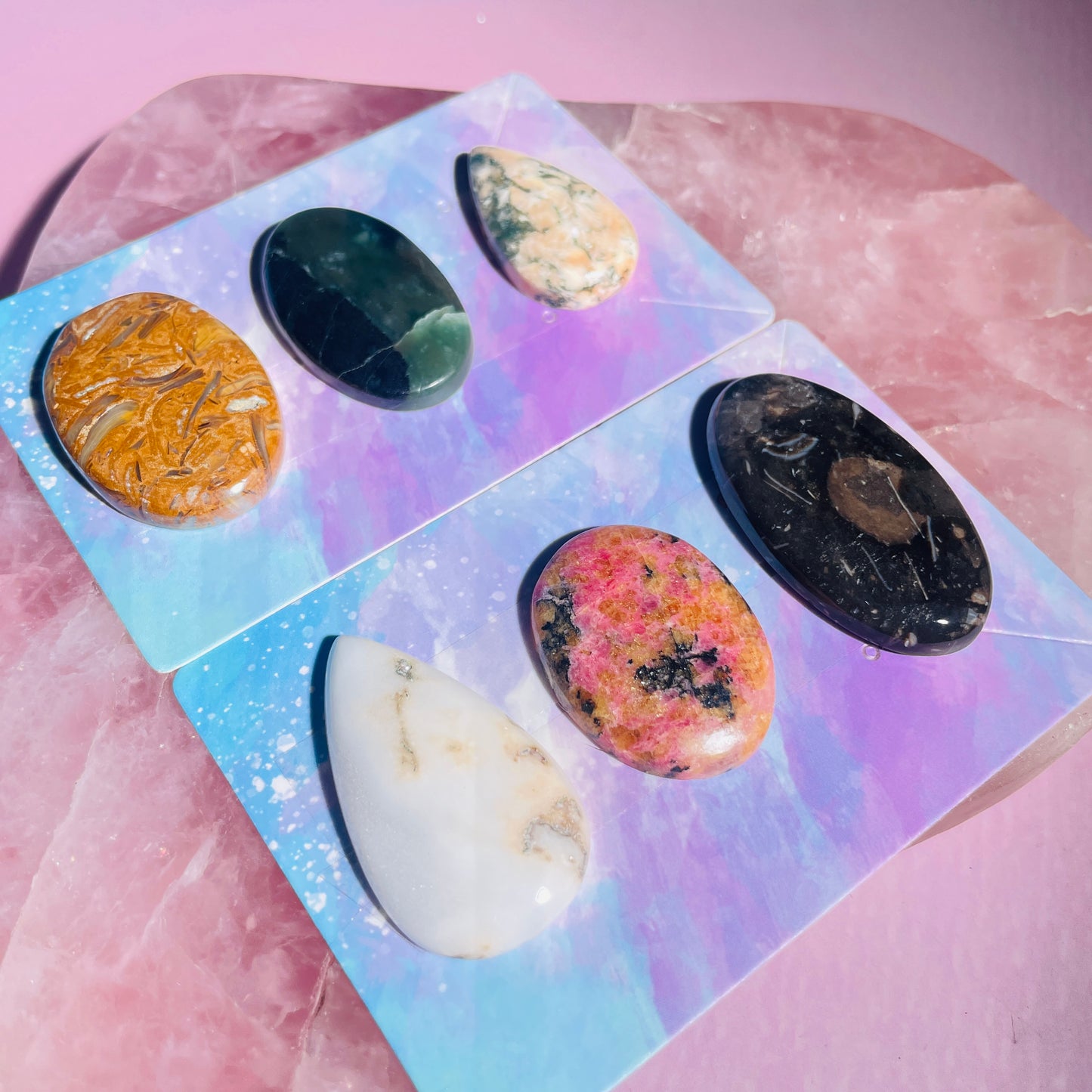 Mixed Crystal Cabochon Set of 6