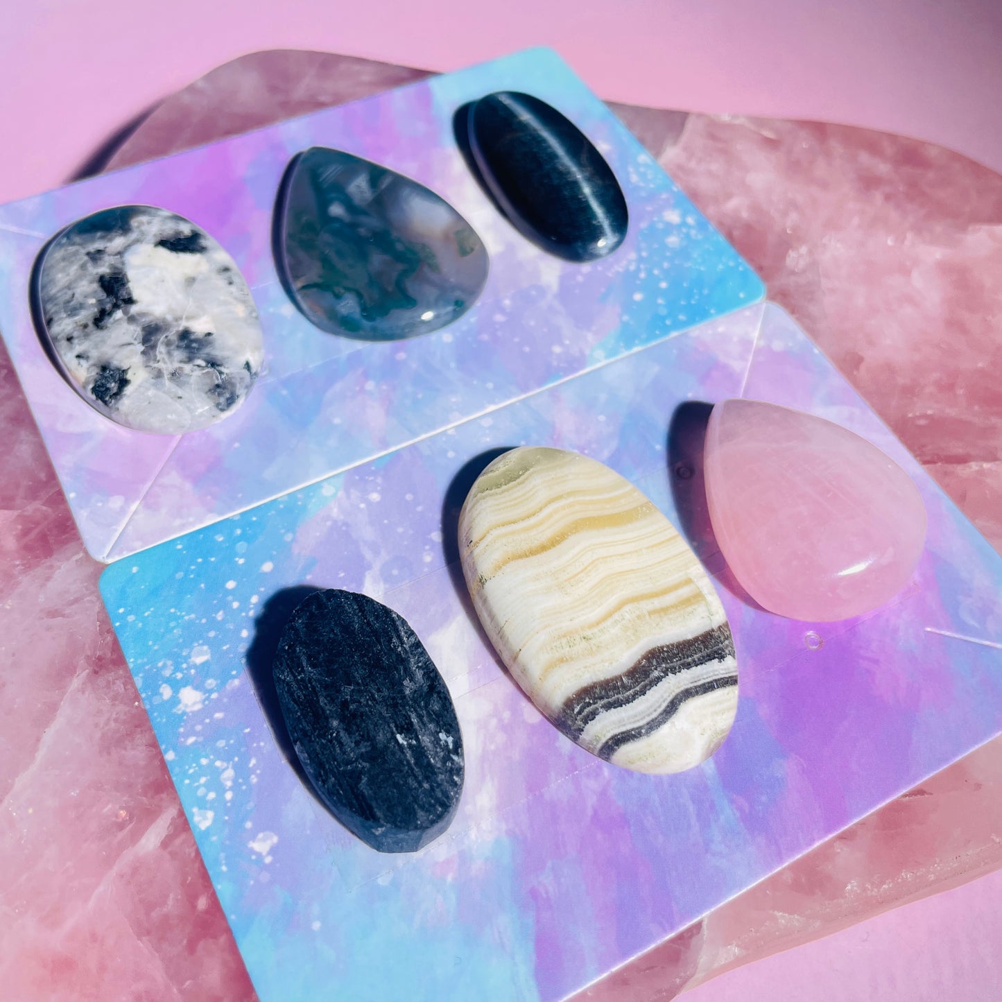 Mixed Crystal Cabochon Set of 6 (Video)