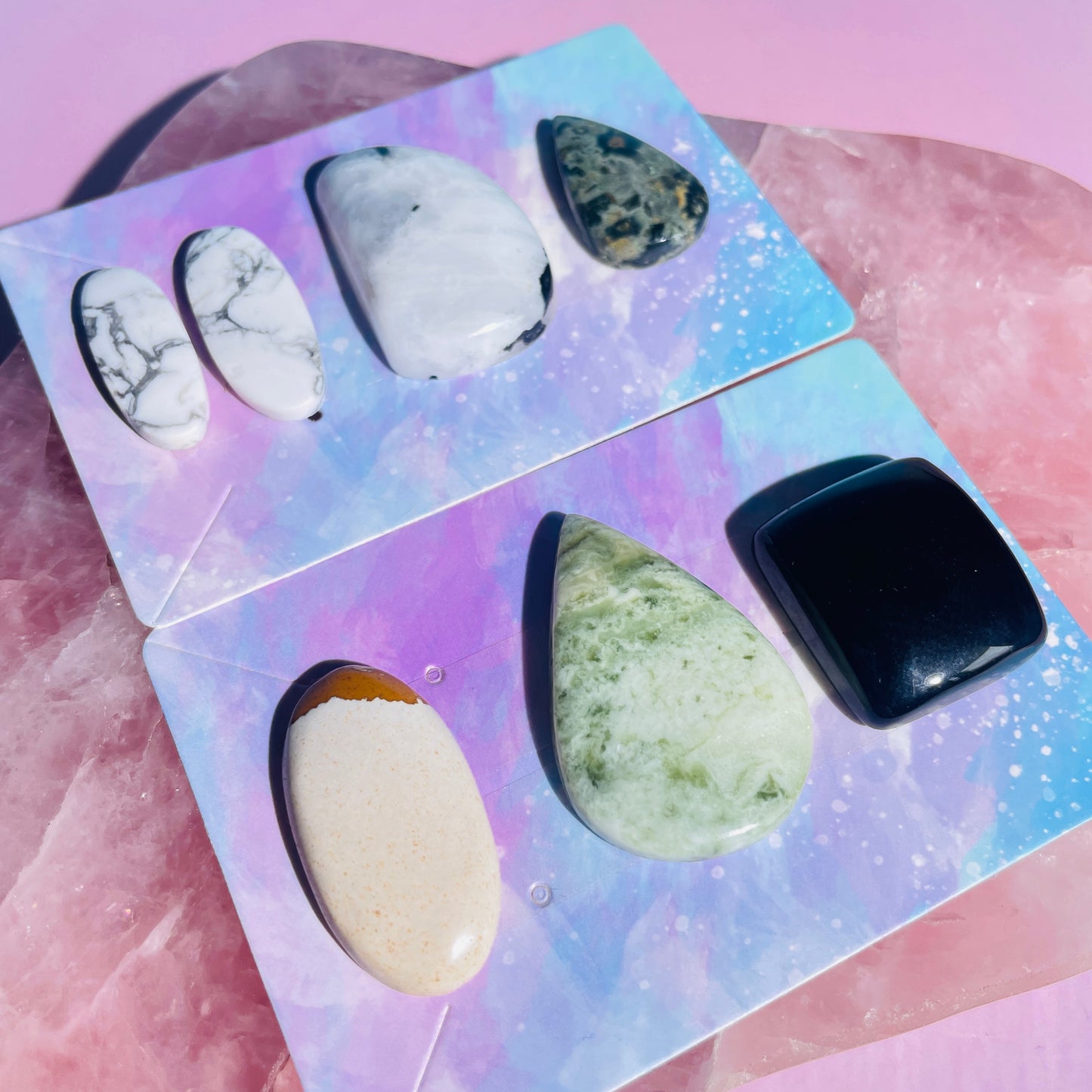 Mixed Crystal Cabochon Set of 7 (Video)