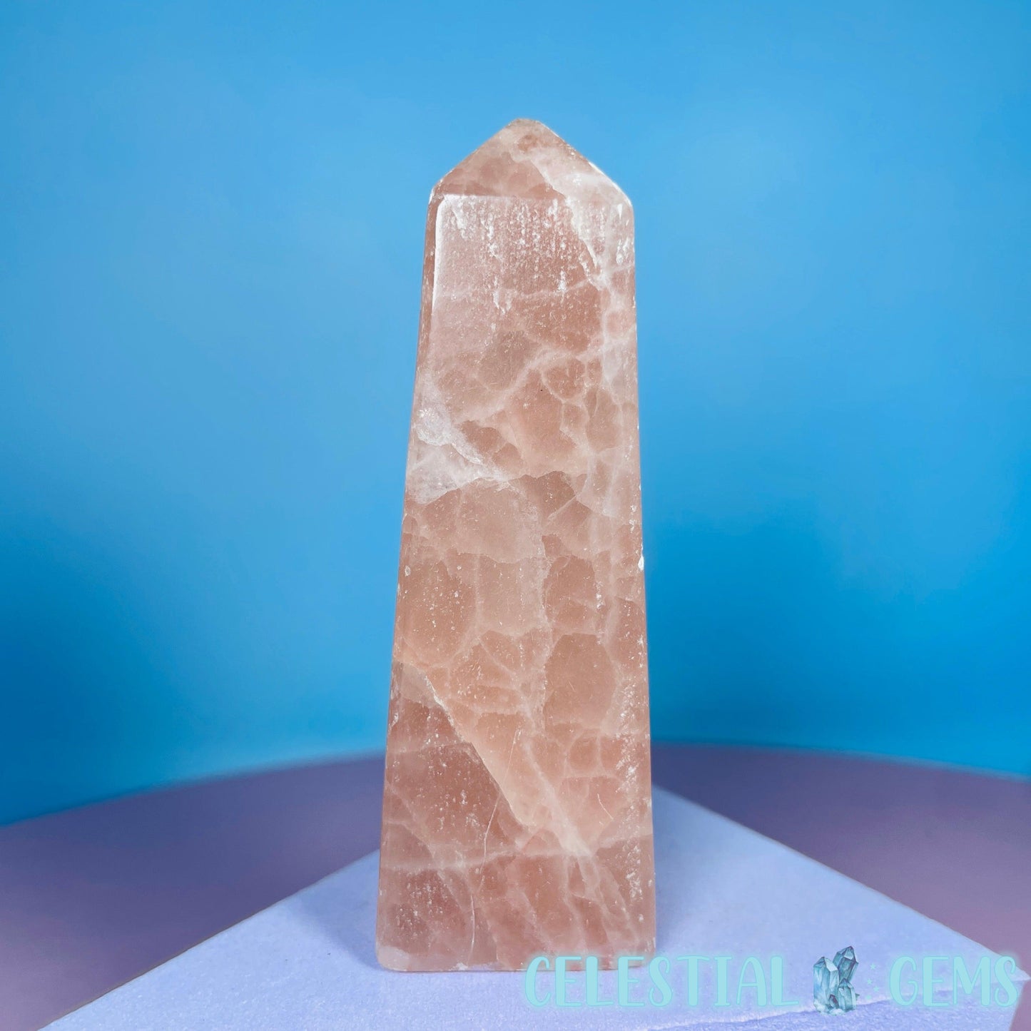 Rose Calcite Small Obelisk Tower