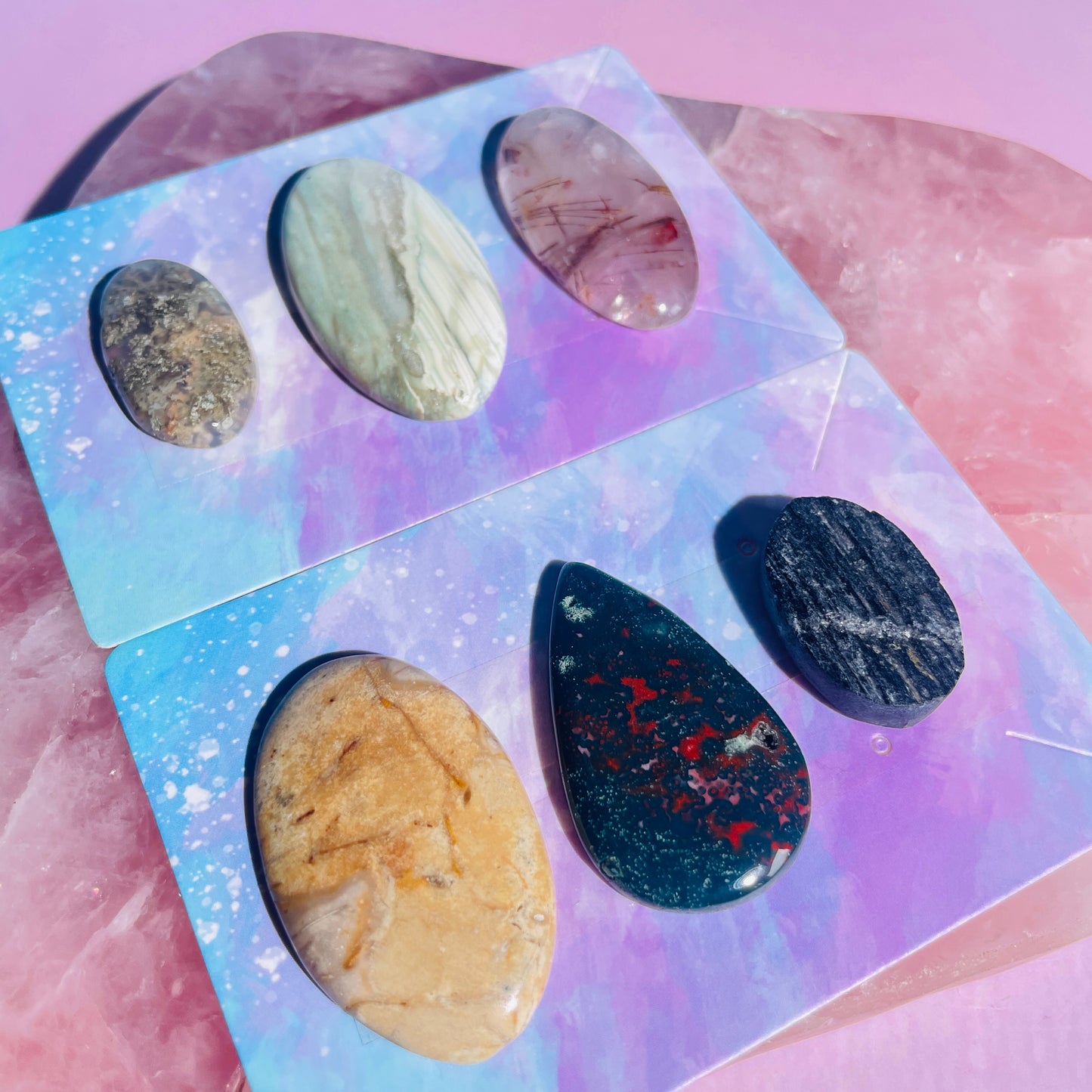 Mixed Crystal Cabochon Set of 6