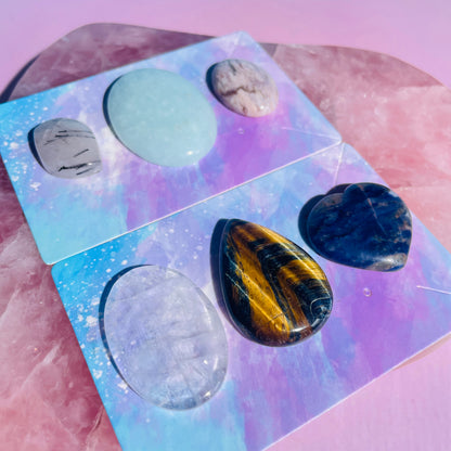 Mixed Crystal Cabochon Set of 6 (Video)