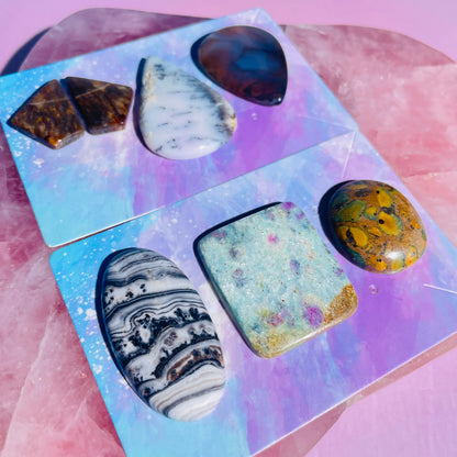 Mixed Crystal Cabochon Set of 7 (Video)