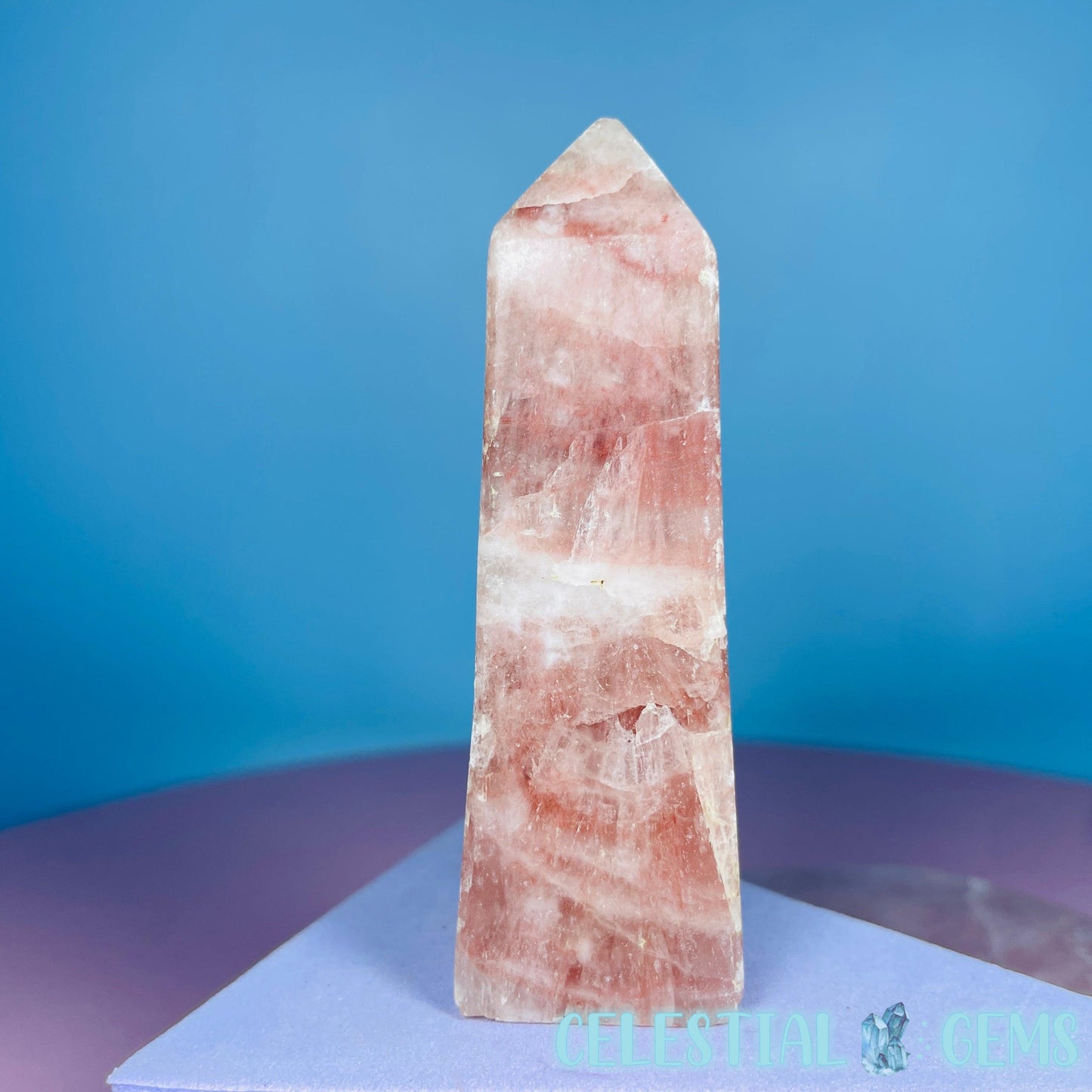 Rose Calcite Small Obelisk Tower