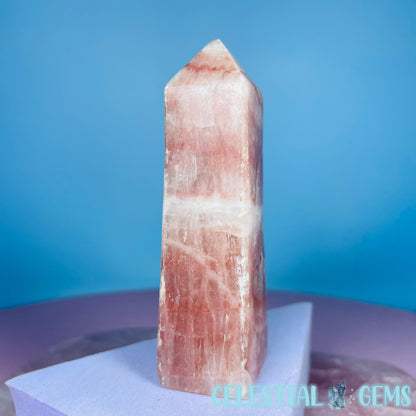 Rose Calcite Small Obelisk Tower